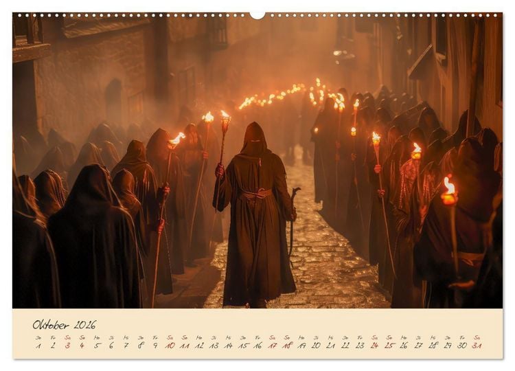 Produktbild: Jahreszeiten im Mittelalter (hochwertiger Premium Wandkalender 2026 DIN A2 quer), Kunstdruck in Hochglanz