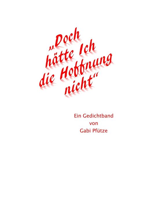 Produktbild: "Doch h&auml;tte Ich die Hoffnung nicht"