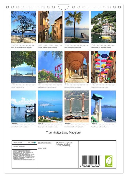 Produktbild: Traumhafter Lago Maggiore (Wandkalender 2026 DIN A4 hoch), CALVENDO Monatskalender