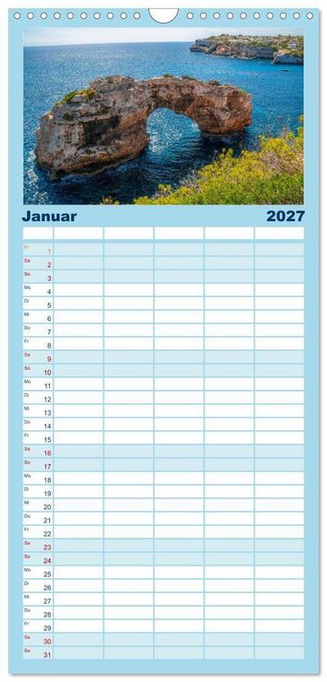 Produktbild: Familienplaner 2027 - Mallorcas Ostk&uuml;sten-Momente mit 5 Spalten (Wandkalender, 21 x 45 cm) CALVENDO