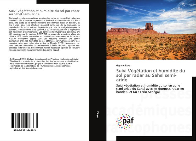 Produktbild: Suivi V&eacute;g&eacute;tation et humidit&eacute; du sol par radar au Sahel semi-aride