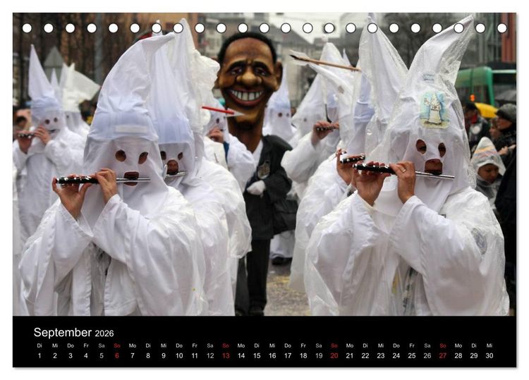Produktbild: Basler Fasnacht - die drey scheenschte D&auml;&auml;g (Tischkalender 2026 DIN A5 quer), CALVENDO Monatskalender