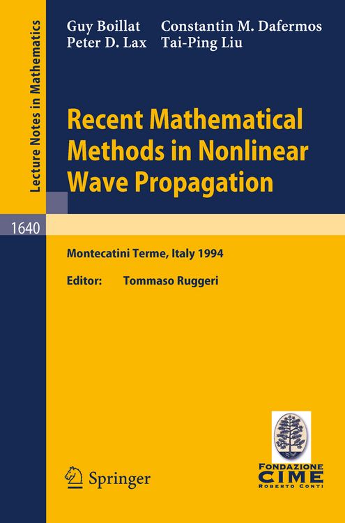 Produktbild: Recent Mathematical Methods in Nonlinear Wave Propagation