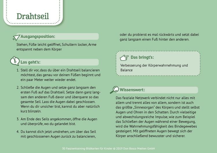 Produktbild: 30 Faszientraining-Bildkarten f&uuml;r Kinder