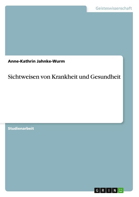 Produktbild: Sichtweisen von Krankheit und Gesundheit