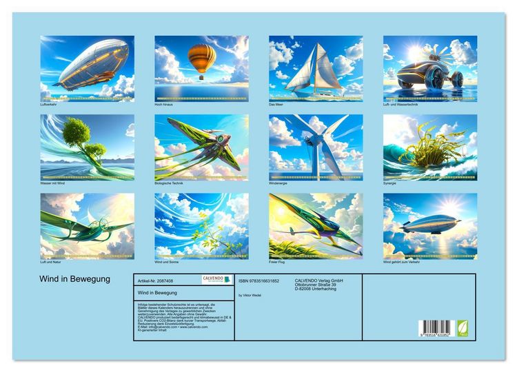 Produktbild: Wind in Bewegung (Wandkalender 2026 DIN A2 quer), CALVENDO Monatskalender