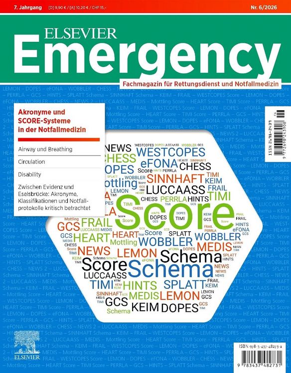 Produktbild: ELSEVIER Emergency. Akronyme und SCORE-Systeme in der Notfallmedizin. 6/2026