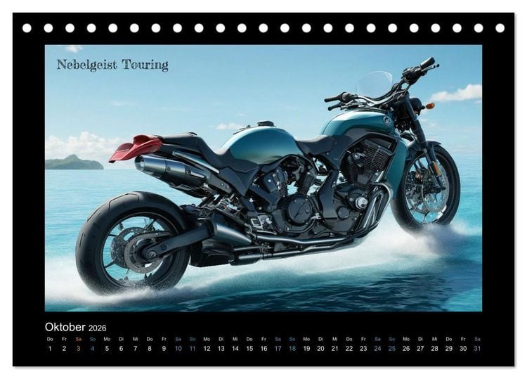 Produktbild: Verr&uuml;ckte 2-Rad Fantasien einer KI (Tischkalender 2026 DIN A5 quer), CALVENDO Monatskalender