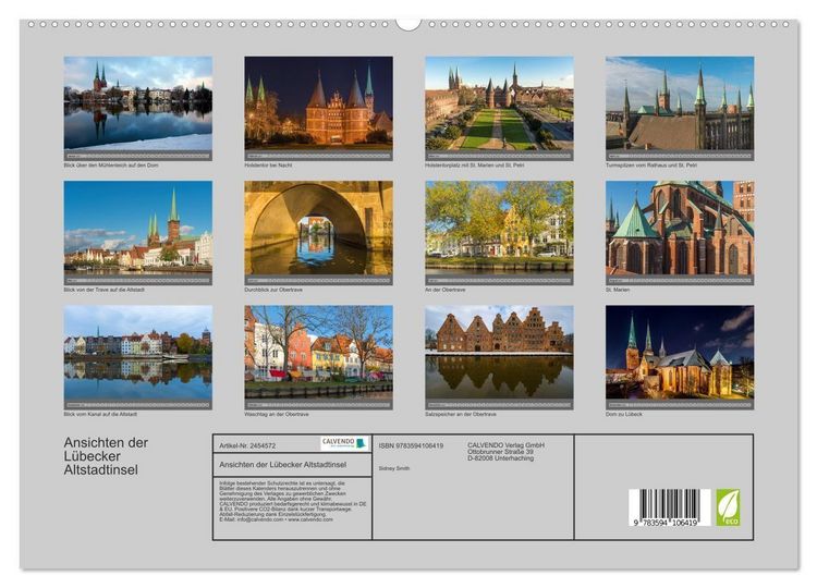 Produktbild: Ansichten der L&uuml;becker Altstadtinsel (hochwertiger Premium Wandkalender 2027 DIN A2 quer), Kunstdruck in Hochglanz