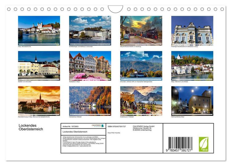 Produktbild: Lockendes Ober&ouml;sterreich (Wandkalender 2026 DIN A4 quer), CALVENDO Monatskalender