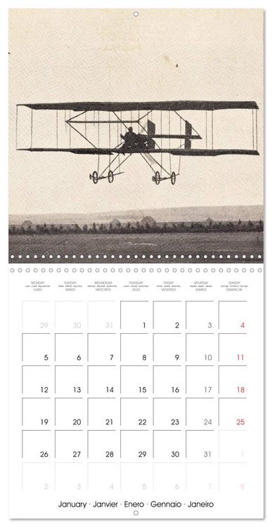 Produktbild: Biplanes on historic postcards (Wall Calendar 2026 12 &times; 12 Inch) CALVENDO 12 Month Wall Calendar