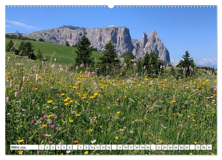 Produktbild: Seiser Alm Sommer (Wandkalender 2026 DIN A2 quer), CALVENDO Monatskalender