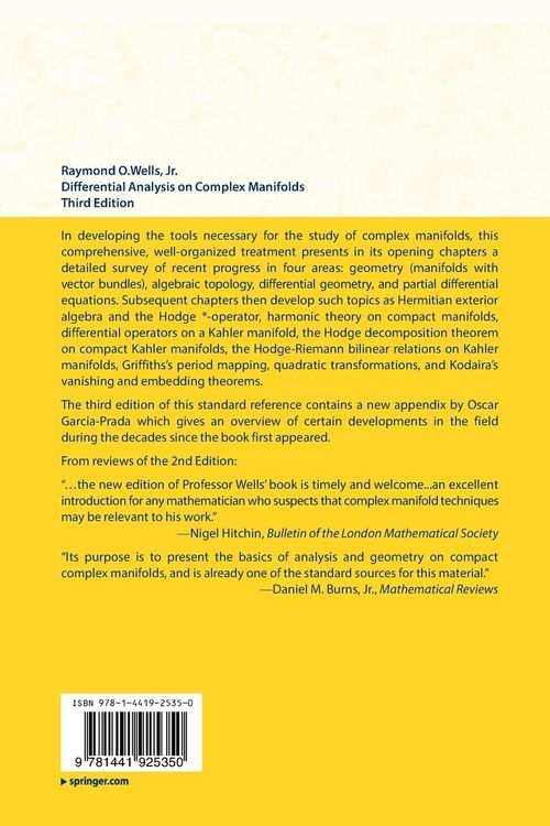 Produktbild: Differential Analysis on Complex Manifolds