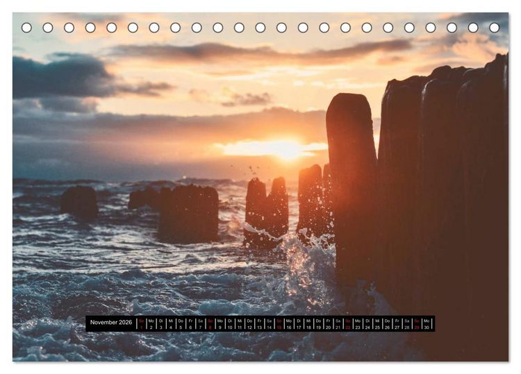 Produktbild: Abendlicht &uuml;ber der Nordsee (Tischkalender 2026 DIN A5 quer), CALVENDO Monatskalender
