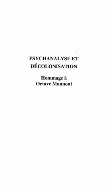 Produktbild: Psychanalyse Et Decolonisation