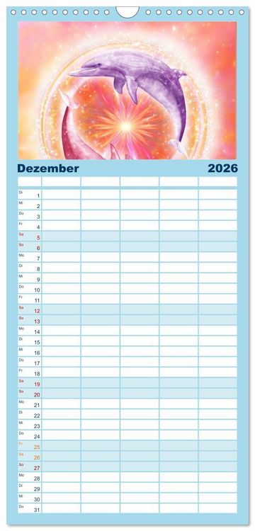 Produktbild: Familienplaner 2026 - Delfine - Kalender mit 5 Spalten (Wandkalender, 21 x 45 cm) CALVENDO