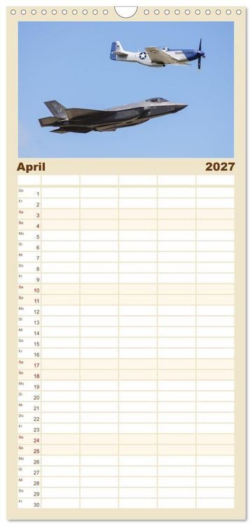 Produktbild: Familienplaner 2027 - Klassiker der L&uuml;fte mit 5 Spalten (Wandkalender, 21 x 45 cm) CALVENDO