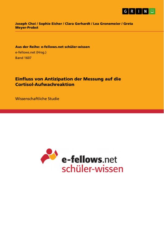 Produktbild: Einfluss von Antizipation der Messung auf die Cortisol-Aufwachreaktion