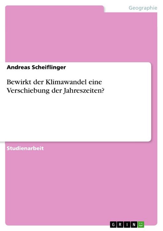 Produktbild: Bewirkt der Klimawandel eine Verschiebung der Jahreszeiten?