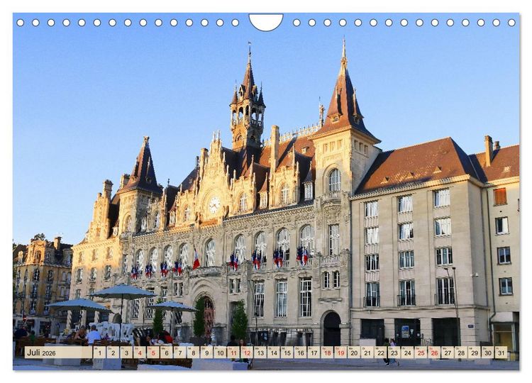 Produktbild: Frankreichs Nordosten - Montm&eacute;dy, Sedan, Charleville-M&eacute;zi&egrave;res (Wandkalender 2026 DIN A4 quer), CALVENDO Monatskalender