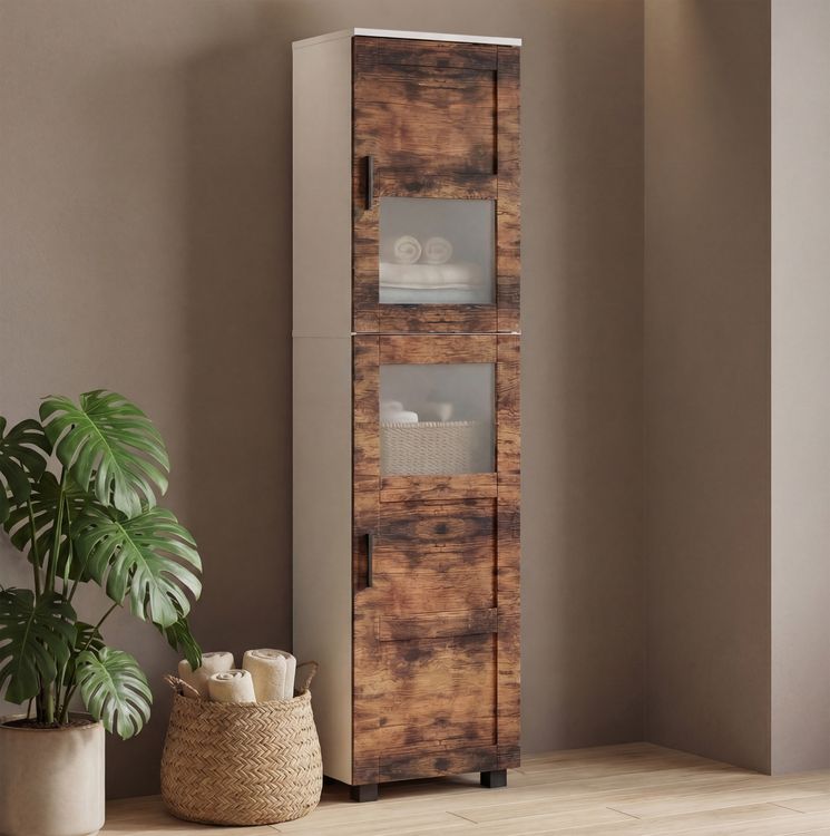 Produktbild: Holz Badm&ouml;bel Badschrank Hochschrank Nilari