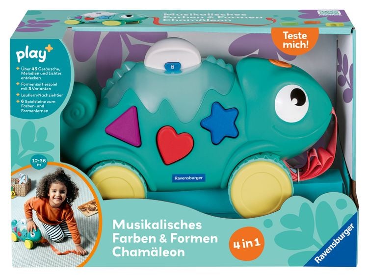 Produktbild: Ravensburger 4875 - play+ Musikalisches Formen und Farben Chamäleon
