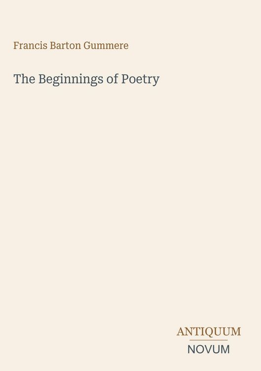 Produktbild: The Beginnings of Poetry