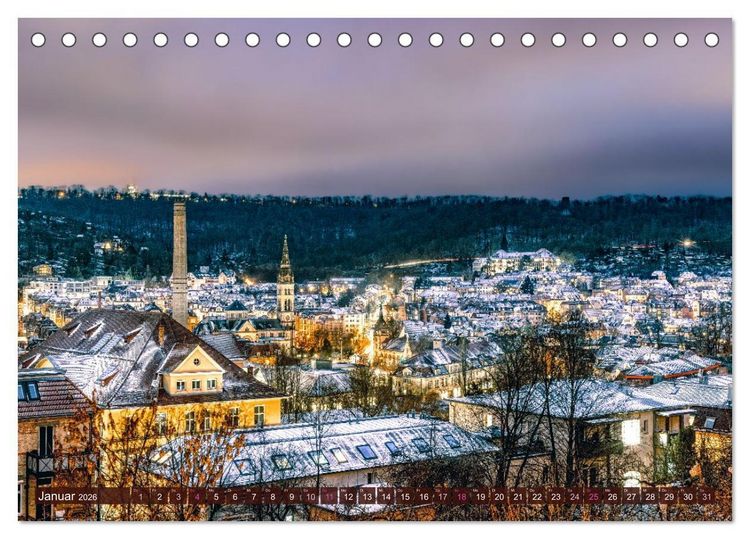 Produktbild: Malerisches Stuttgart (Tischkalender 2026 DIN A5 quer), CALVENDO Monatskalender