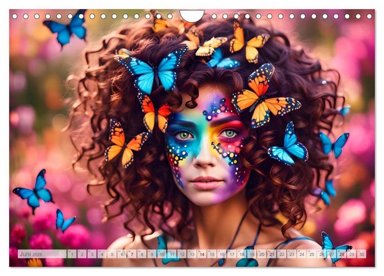 Produktbild: Farben der Weiblichkeit - Kunstvolle KI Portraits (Wandkalender 2026 DIN A4 quer), CALVENDO Monatskalender