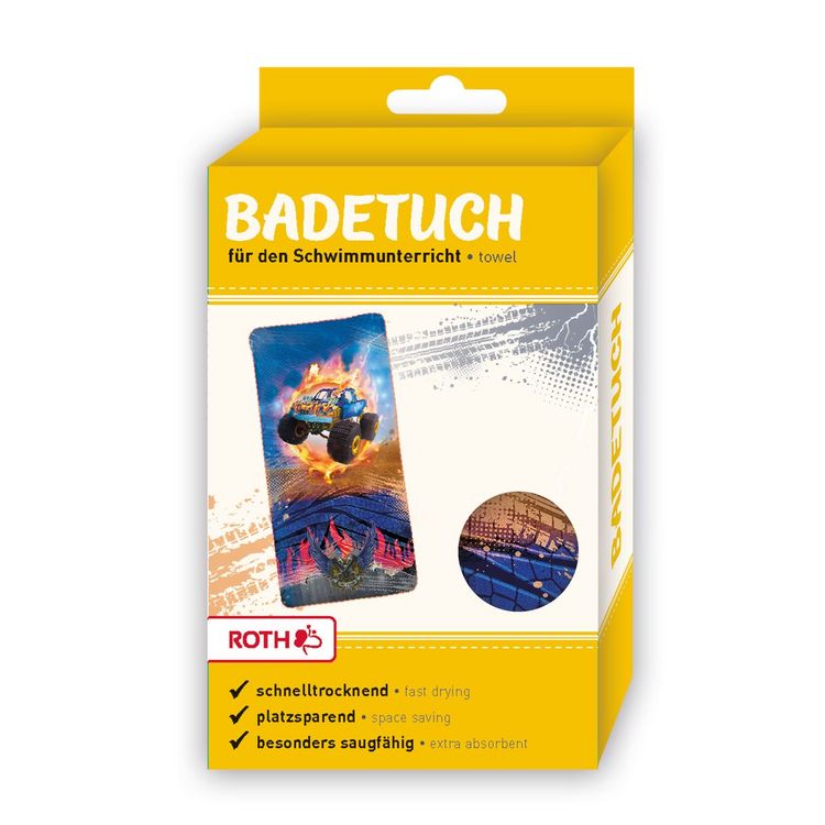 Produktbild: Roth Kinder-Badetuch Monsterdruck Fire 60x120cm