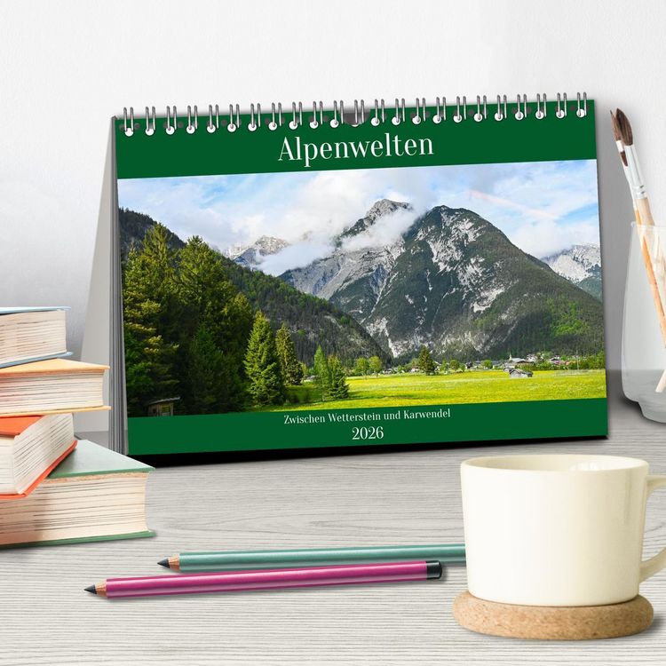 Produktbild: Alpenwelten-Zwischen Wetterstein und Karwendel (Tischkalender 2026 DIN A5 quer), CALVENDO Monatskalender