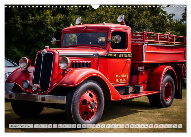 Produktbild: Fantastische Nostalgie Feurwehrautos (Wandkalender 2026 DIN A3 quer), CALVENDO Monatskalender