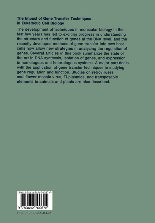 Produktbild: The Impact of Gene Transfer Techniques in Eucaryotic Cell Biology