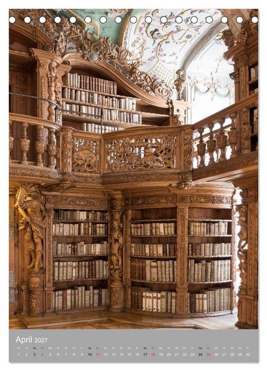 Produktbild: Waldsassen Stiftsbibliothek (Tischkalender 2027 DIN A5 hoch), CALVENDO Monatskalender