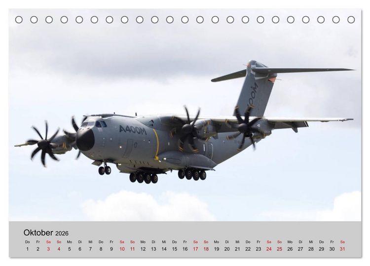 Produktbild: Transportflugzeug Airbus A400M Atlas (Tischkalender 2026 DIN A5 quer), CALVENDO Monatskalender