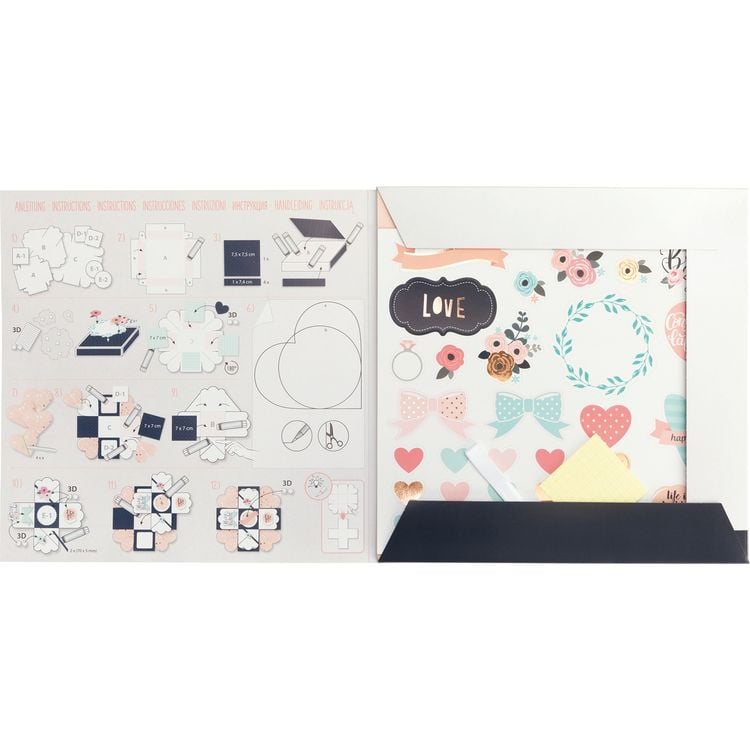Produktbild: FOLIA&reg; Bastelset Explosionsbox, Romantik