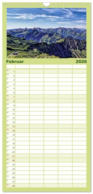 Produktbild: Familienplaner 2026 - Allg&auml;u - Natur pur mit 5 Spalten (Wandkalender, 21 x 45 cm) CALVENDO