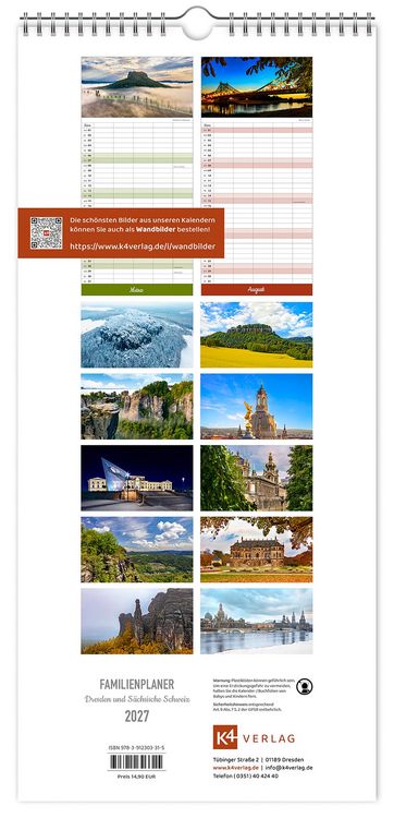 Produktbild: Familienplaner Dresden und S&auml;chsische Schweiz 2027