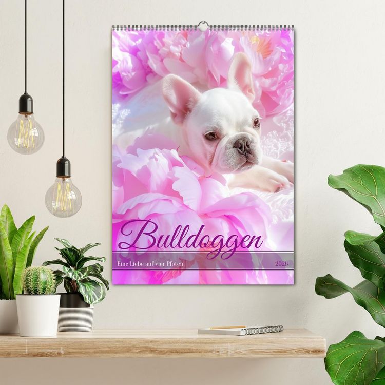 Produktbild: Bulldoggen (Wandkalender 2026 DIN A2 hoch), CALVENDO Monatskalender