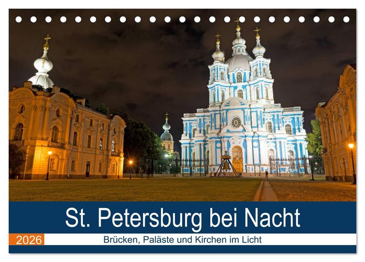 Produktbild: St. Petersburg bei Nacht (Tischkalender 2026 DIN A5 quer), CALVENDO Monatskalender
