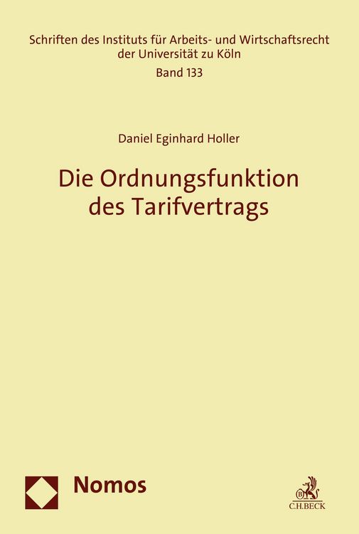 Produktbild: Die Ordnungsfunktion des Tarifvertrags