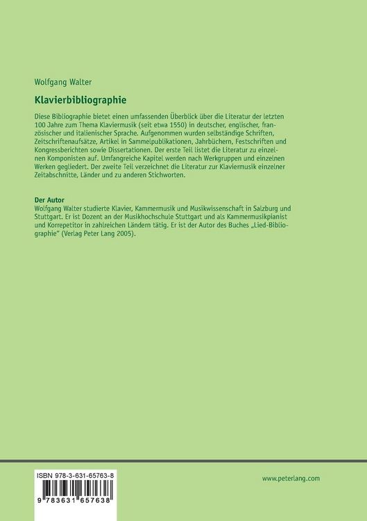 Produktbild: Klavierbibliographie