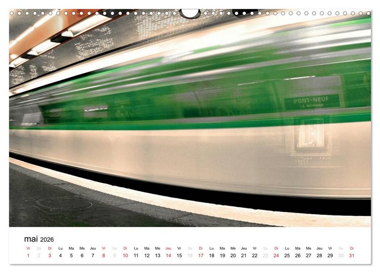 Produktbild: Paris M&eacute;tropolitain (Calendrier mural 2026 DIN A3 vertical), CALVENDO calendrier mensuel