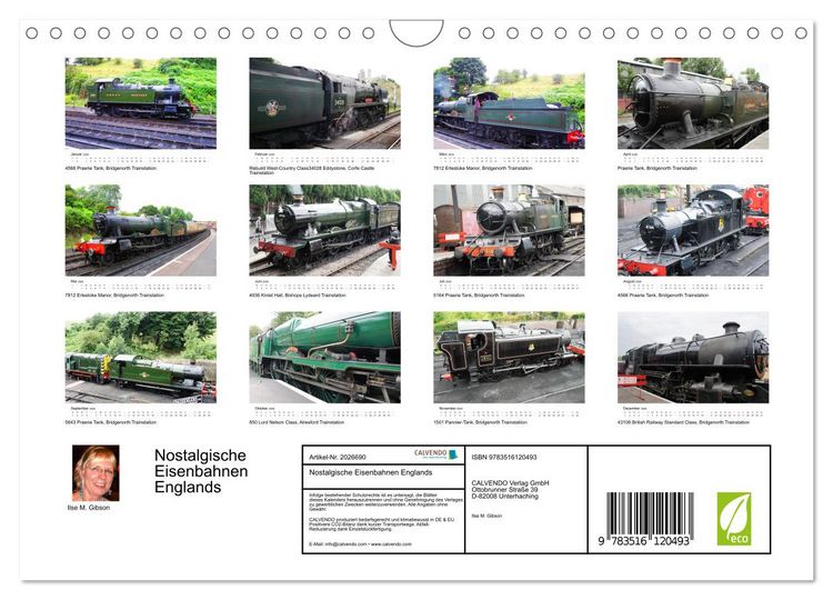 Produktbild: Nostalgische Eisenbahnen Englands (Wandkalender 2026 DIN A4 quer), CALVENDO Monatskalender
