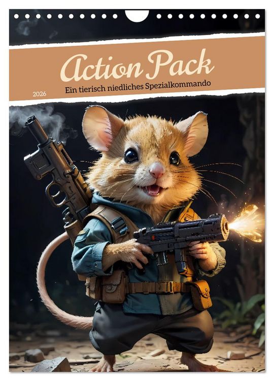Produktbild: Action Pack - Ein tierisch niedliches Spezialkommando (Wandkalender 2026 DIN A4 hoch), CALVENDO Monatskalender