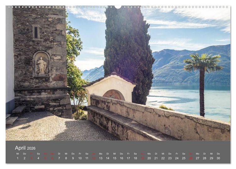 Produktbild: Tessin, zwischen Lago Maggiore und Lugano (hochwertiger Premium Wandkalender 2026 DIN A2 quer), Kunstdruck in Hochglanz