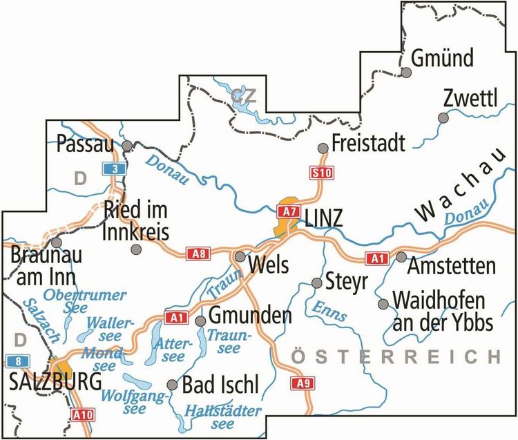 Produktbild: BVA ADFC Radtourenkarte &Ouml;sterreich Donautal Salzburg 1:150.000