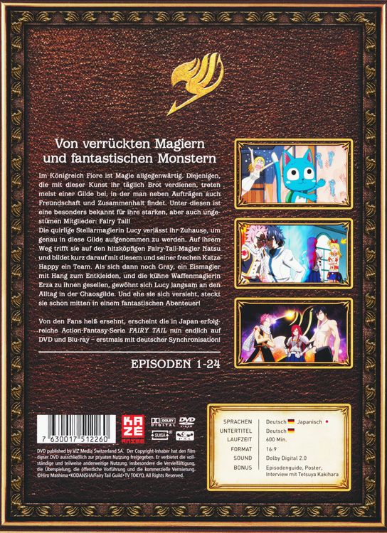 Produktbild: Fairy Tail - TV-Serie - Box 1 (Episoden 1-24) [4 DVDs]