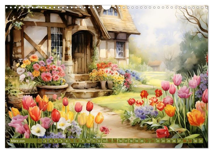 Produktbild: Lauschige Gartenecken (Wandkalender 2026 DIN A3 quer), CALVENDO Monatskalender
