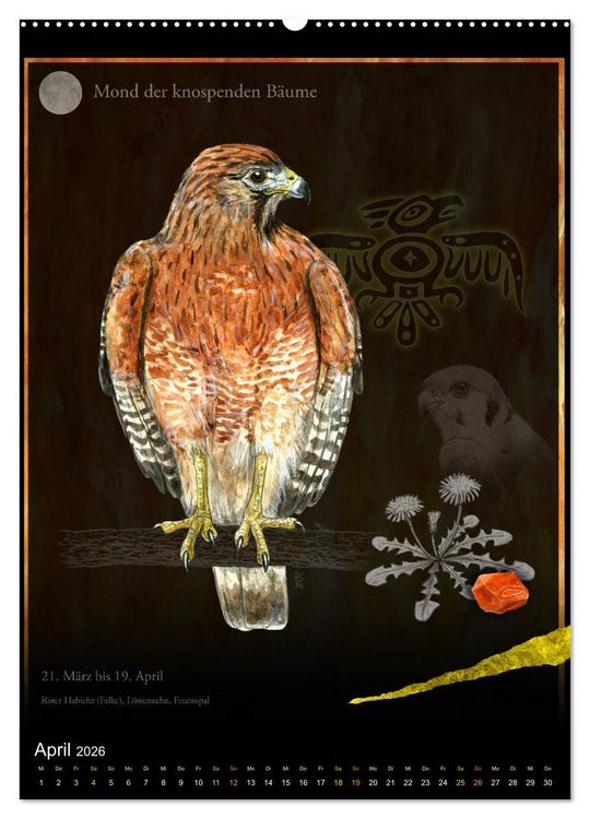 Produktbild: Medizinrad - die indianischen Monde im Jahreskreis (hochwertiger Premium Wandkalender 2026 DIN A2 hoch), Kunstdruck in Hochglanz